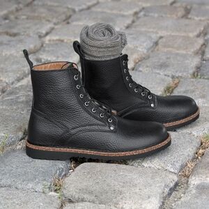 Birkenstock Black Lace Up Boots with Rugged Style